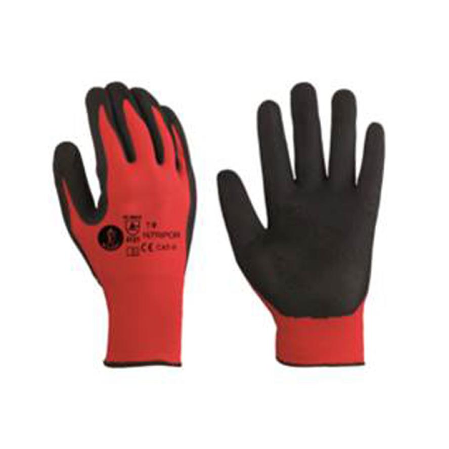  guantes nitrilo nylon rojo-negro t-xl gama profissional 